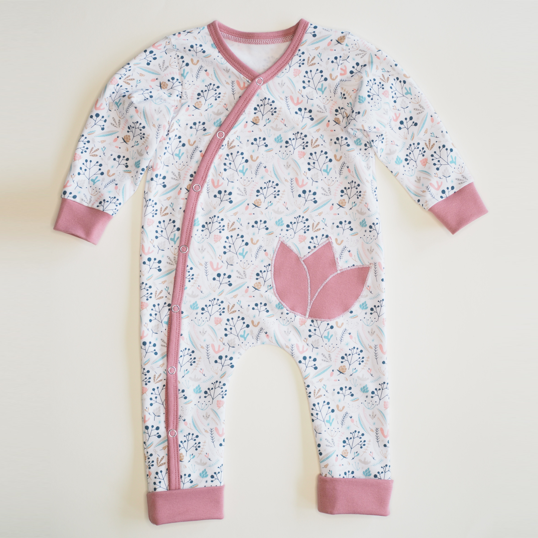 Baby Romper Sewing Pattern PDF | Long Sleeve & Leg Jumpsuit 0–4Y | Snap Closure | Intermediate |