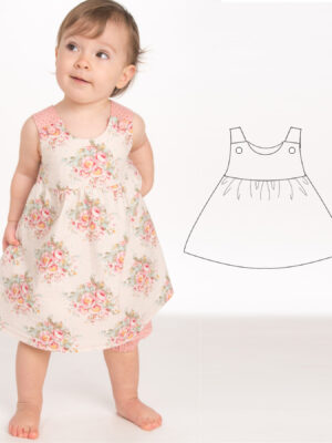 LIPSIA & CLARA Girls’ Pinafore Dress Sewing Pattern PDF | Baby & Toddler 3M–4Y | Easy Jumper Dress | Instant Download