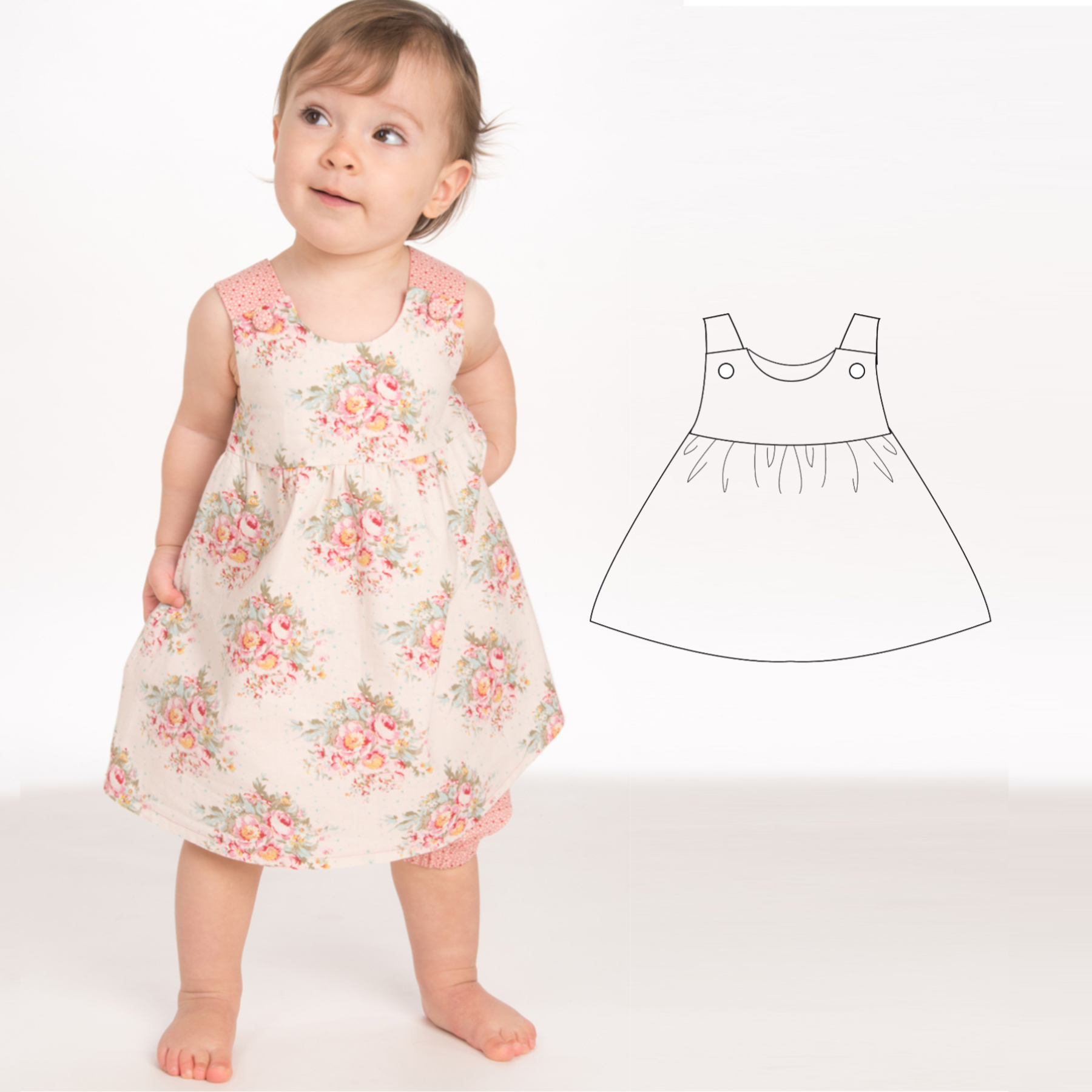 LIPSIA & CLARA Girls’ Pinafore Dress Sewing Pattern PDF | Baby & Toddler 3M–4Y | Easy Jumper Dress | Instant Download LIPSIA & CLARA Girls’ Pinafore Dress Sewing Pattern PDF | Baby & Toddler 3M–4Y | Easy Jumper Dress | Instant Download