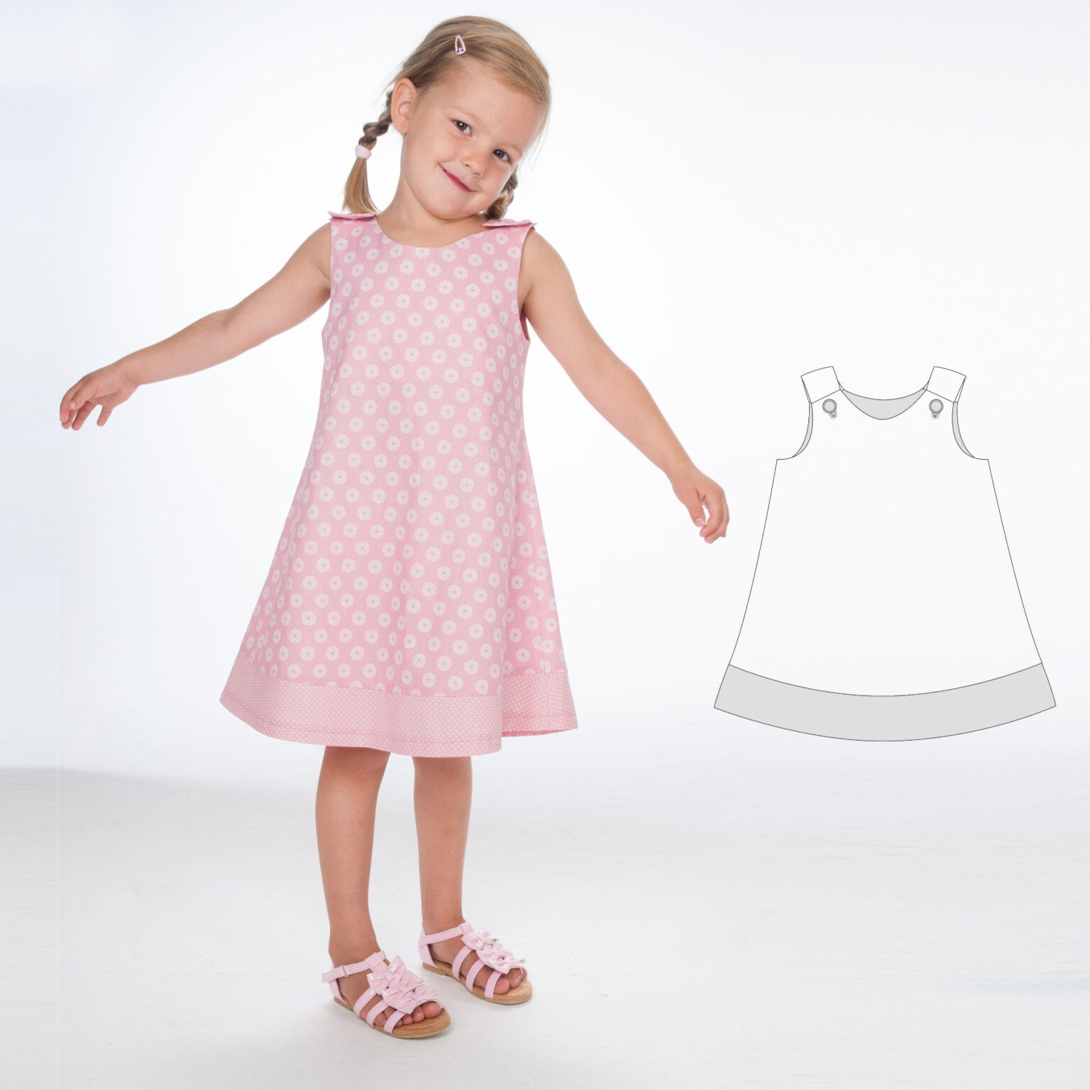 Sewing Pattern Dress STEFFI PDF 3 in 1 Sizes 9m-12y