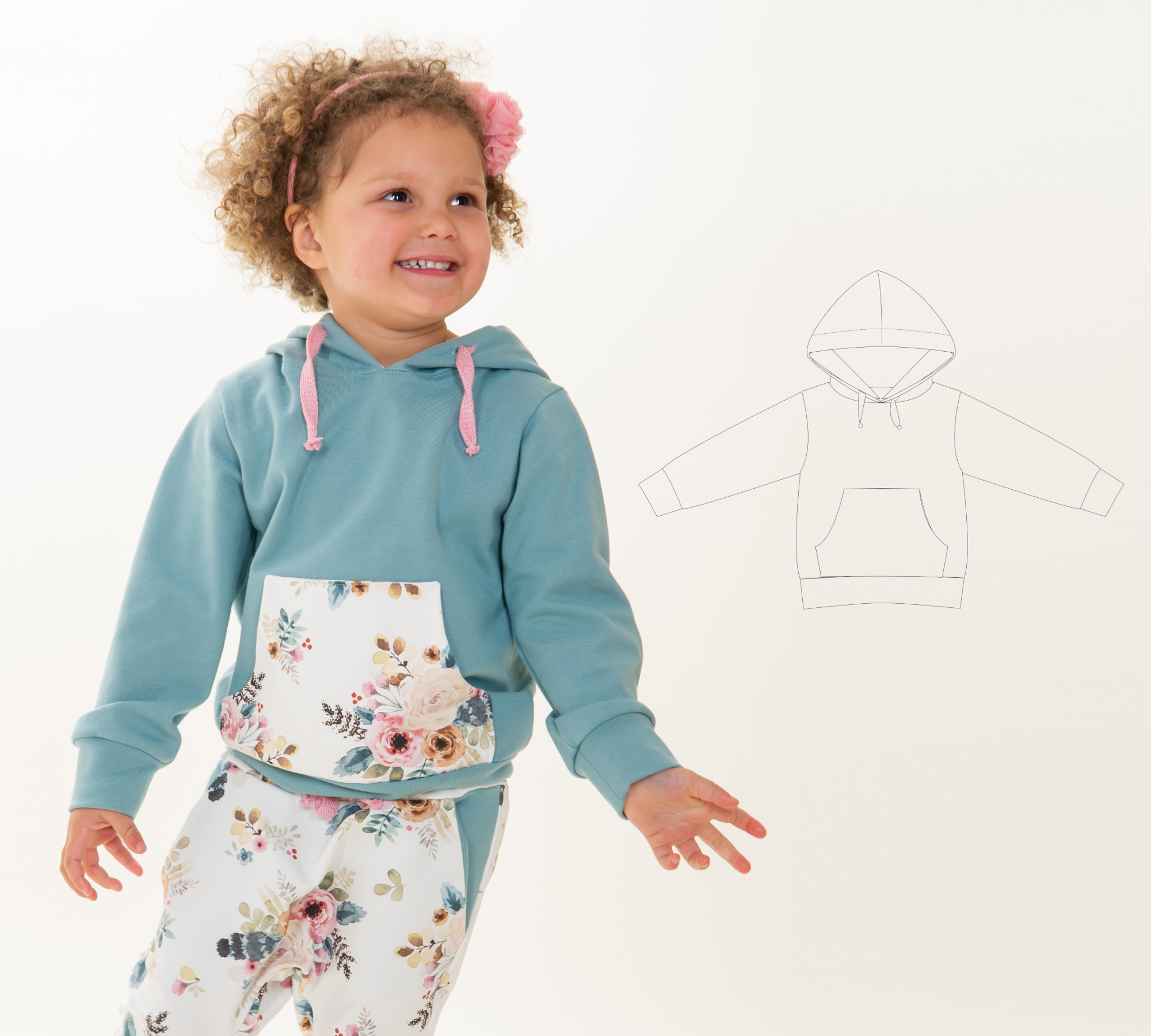 FLY Kids Hoodie Sewing Pattern PDF – Pullover Sweatshirt with Hood – Baby & Toddler Jacket – Easy Sewing Project – Instant Download
