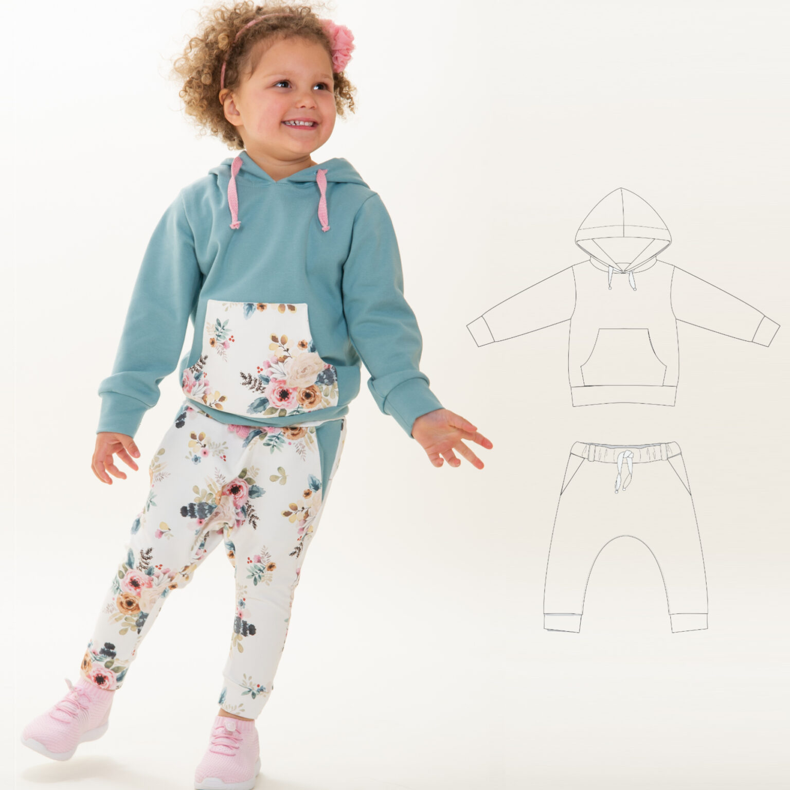 Sewing Pattern Set Hoodie Pants FLY DADO PDF Sizes 12m-11y A4 A0