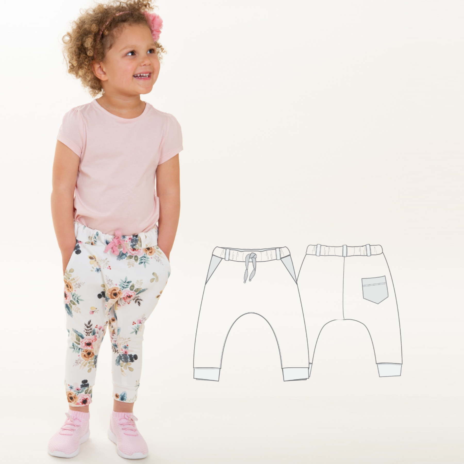 DADO Kids Harem Pants Sewing Pattern PDF | Unisex Sweatpants 2Y–11Y | Jersey Joggers | Instant Download