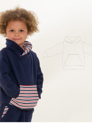 Kids Hoodie Sewing Pattern PDF | Hood or Shawl Collar Sweater 12M–11Y | Kangaroo Pocket | Instant Download