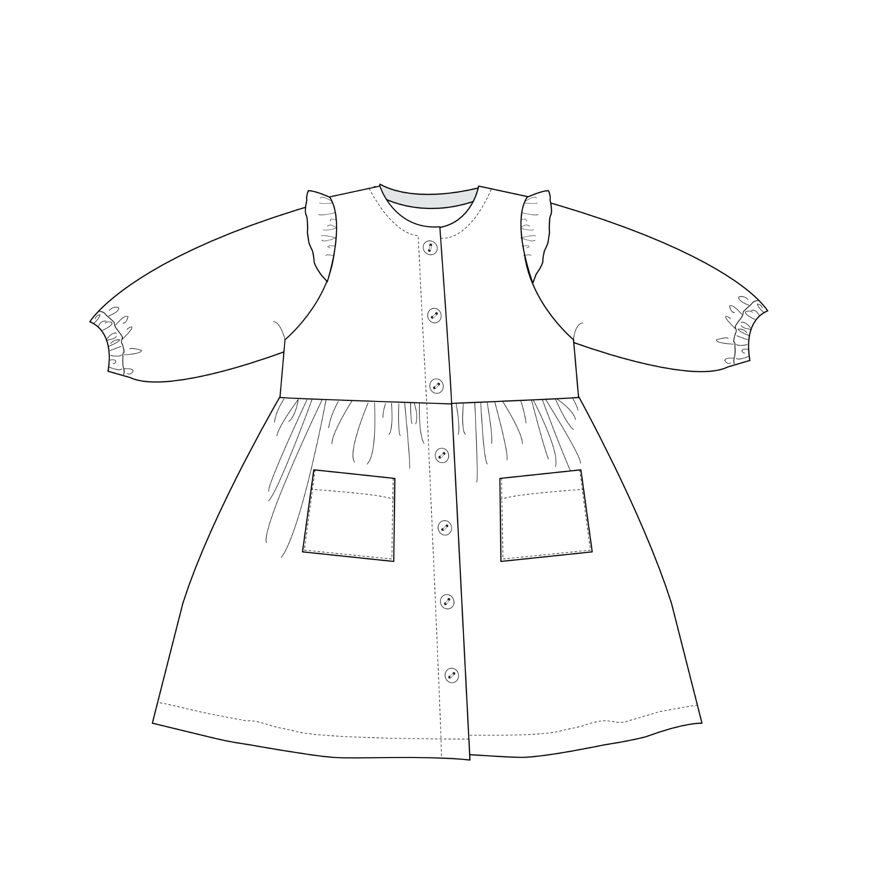 MIMI Girls’ Dress Sewing Pattern PDF – Woven Dress with Sleeveless & Long Sleeve Options – Button Front – Sizes 6m–7y – Easy to Sew MIMI Girls’ Dress Sewing Pattern PDF – Woven Dress with Sleeveless & Long Sleeve Options – Button Front – Sizes 6m–7y – Easy to Sew
