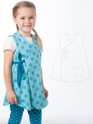 MARIE Wrap Dress, Tunic & Jacket Sewing Pattern PDF | 3 Variations 2Y–9Y | Girls’ Layering Outfit | Instant Download