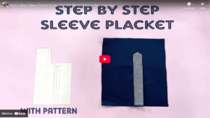 Step-by-step video tutorial on how to sew a sleeve placket, demonstrating continuous bound and tailored placket techniques for professional shirt sleeve openings with cuffs; accessible sewing instruction by SewShare for beginners and advanced sewists.