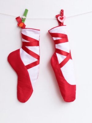 Red Shoes Christmas Stockings Pattern