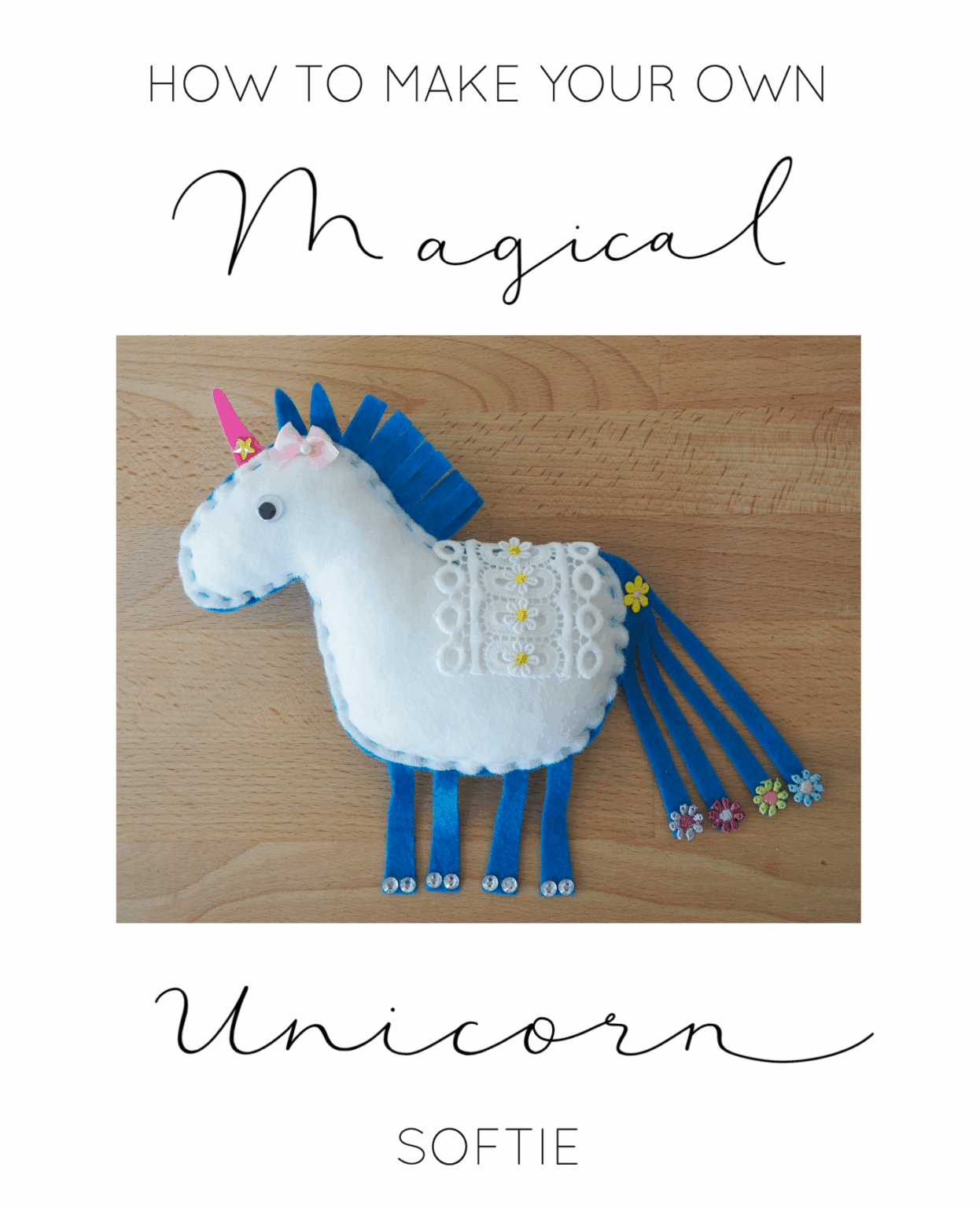 Felt Unicorn Plush Sewing Pattern: Beginner Friendly (PDF Pattern)