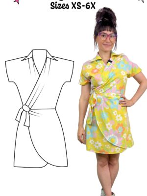 Pleated Wrap Dress PDF Pattern