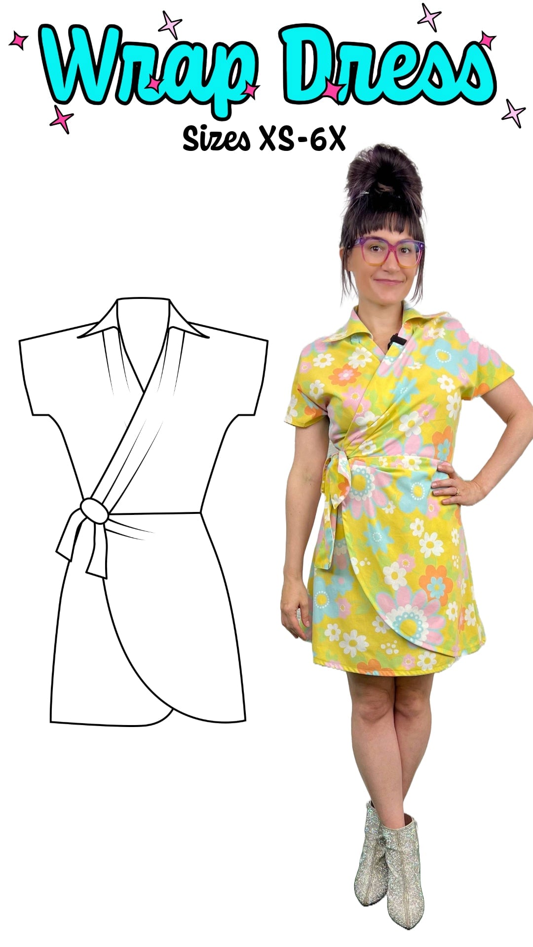 Pleated Wrap Dress PDF Pattern