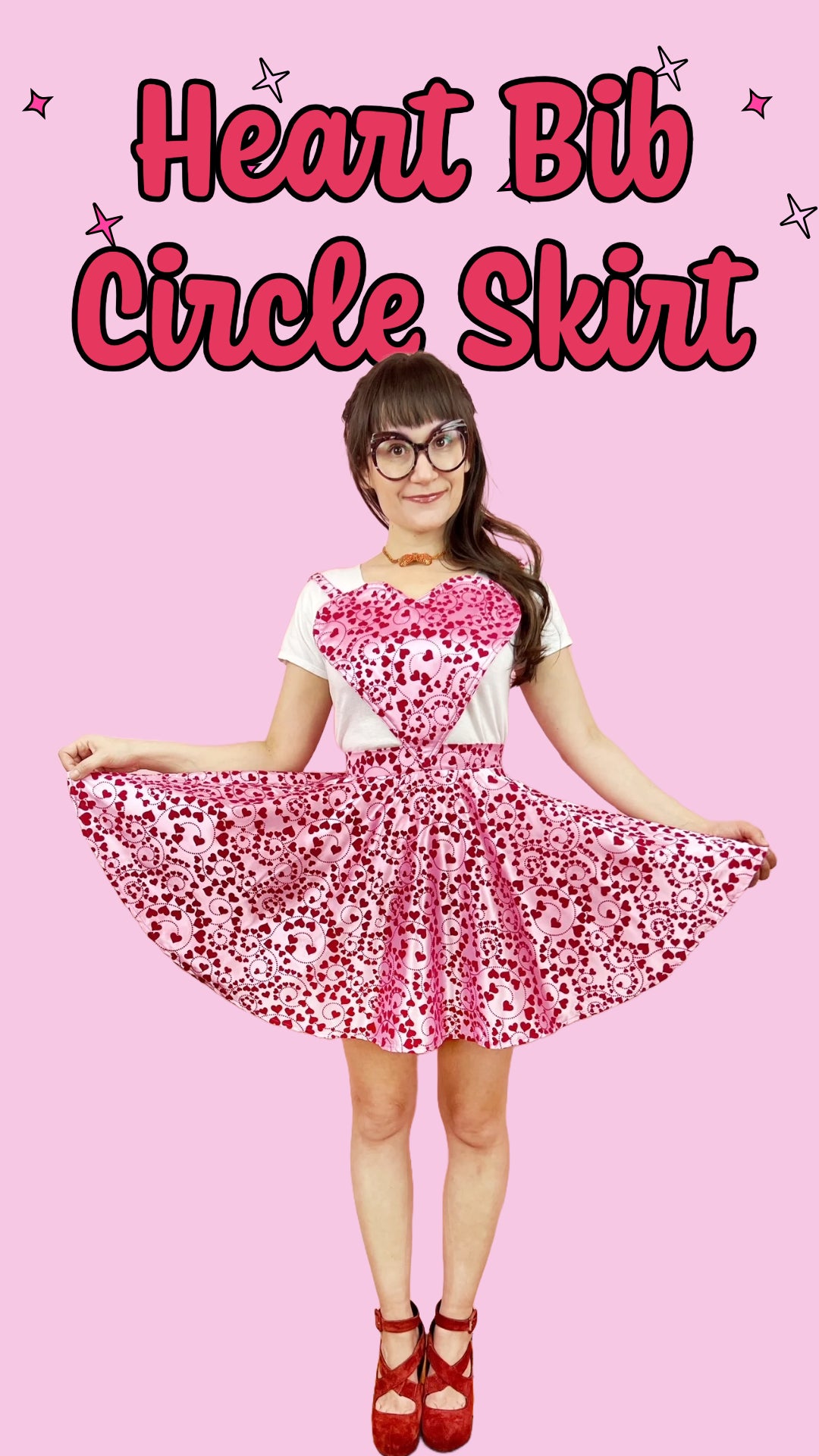 Heart Bib Circle Skirt PDF sewing pattern Heart Bib Circle Skirt PDF sewing pattern
