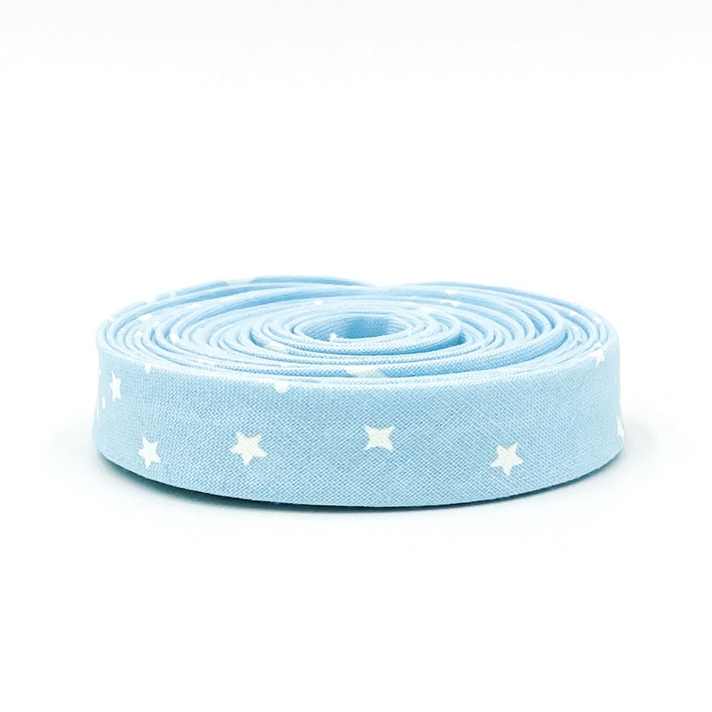 Double Fold Bias Tape 1/2'' Space Sprinkles Waterfall Blue/ Ivory Tula Pink Binding