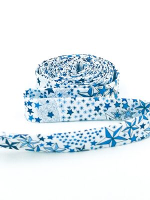 Liberty of London Bias Tape Adelajda Stars Blue 1/2” Double Fold Liberty of London Bias Tape Adelajda Stars Blue 1/2” Double Fold