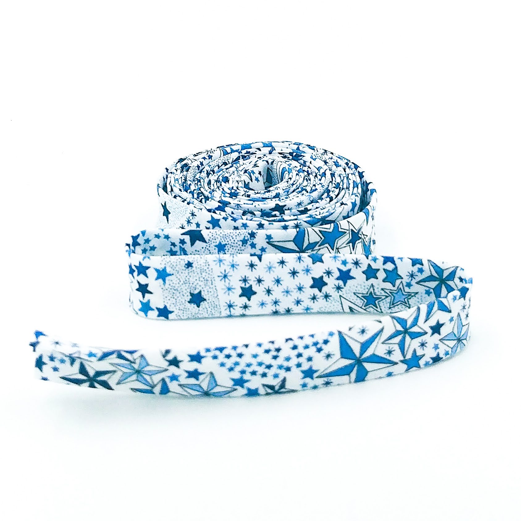 Liberty of London Bias Tape Adelajda Stars Blue 1/2” Double Fold Liberty of London Bias Tape Adelajda Stars Blue 1/2” Double Fold