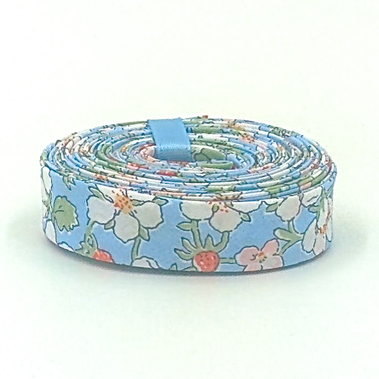 Liberty of London 1/2" Double Fold Bias Tape Paysanne Blossom Strawberry Blue