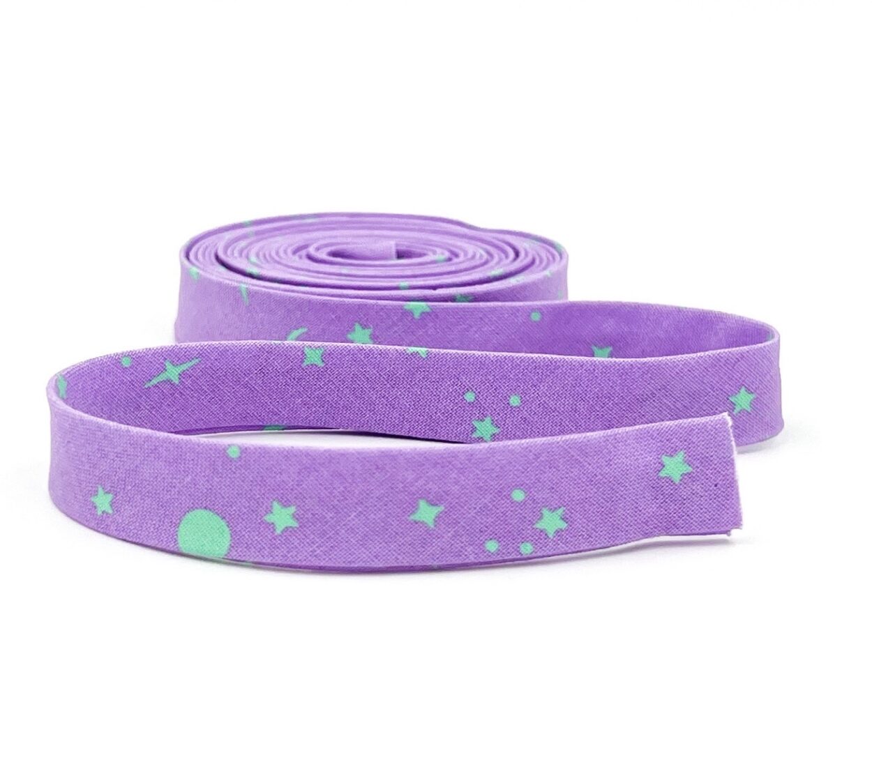 Double Fold Bias Tape 1/2” Space Sprinkles Frozenberry Purple Mint Tula Pink Binding Double Fold Bias Tape 1/2” Space Sprinkles Frozenberry Purple Mint Tula Pink Binding
