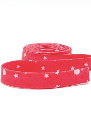 Double Fold Bias Tape 1/2” Space Sprinkles Sunburn Red/Pink Tula Pink Binding Double Fold Bias Tape 1/2” Space Sprinkles Sunburn Red/Pink Tula Pink Binding