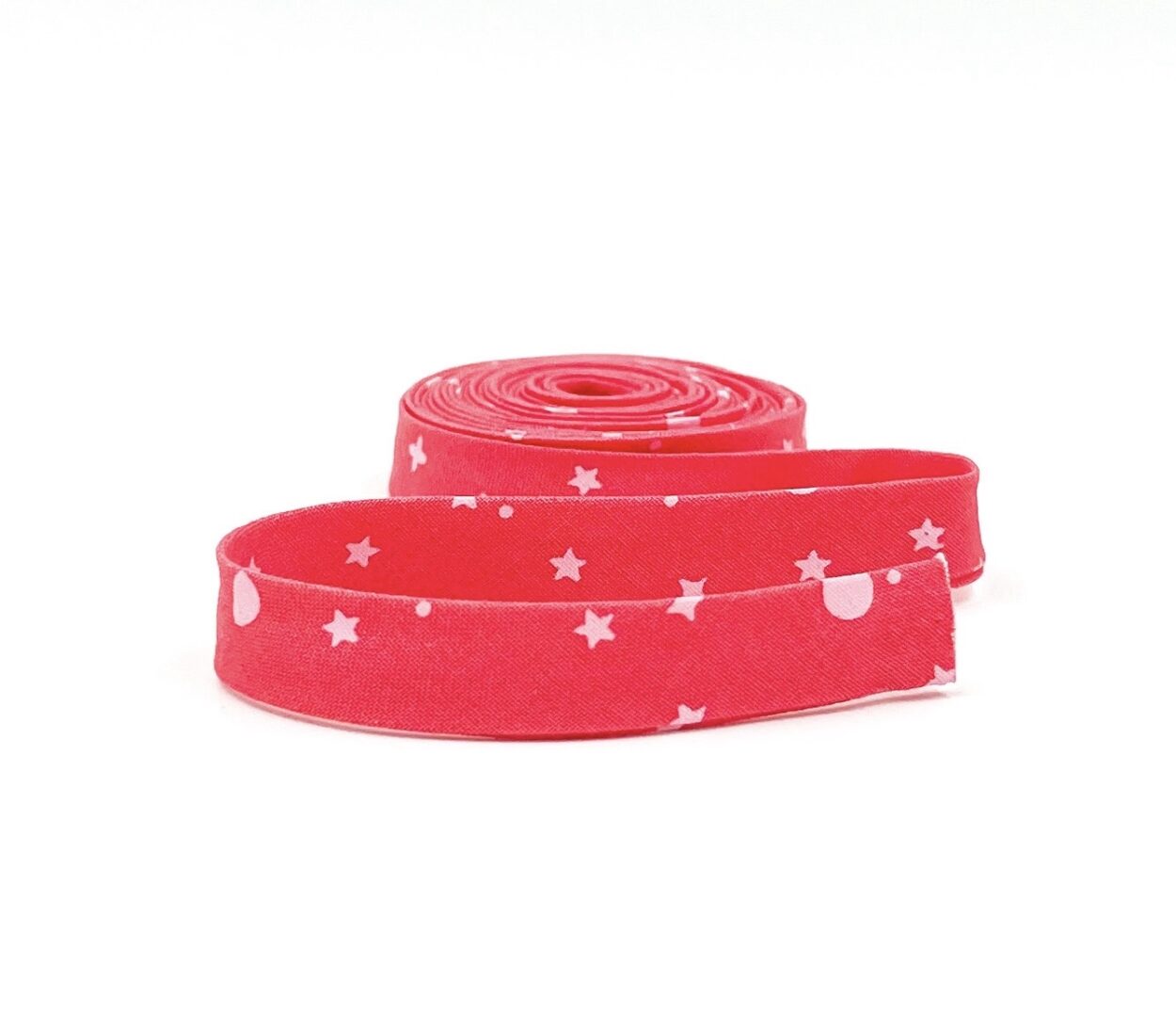 Double Fold Bias Tape 1/2” Space Sprinkles Sunburn Red/Pink Tula Pink Binding Double Fold Bias Tape 1/2” Space Sprinkles Sunburn Red/Pink Tula Pink Binding