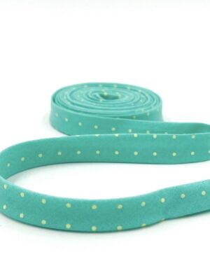 Double Fold Bias Tape 1/2” Tiny Dots Peacock Green Tula Pink Binding Double Fold Bias Tape 1/2” Tiny Dots Peacock Green Tula Pink Binding