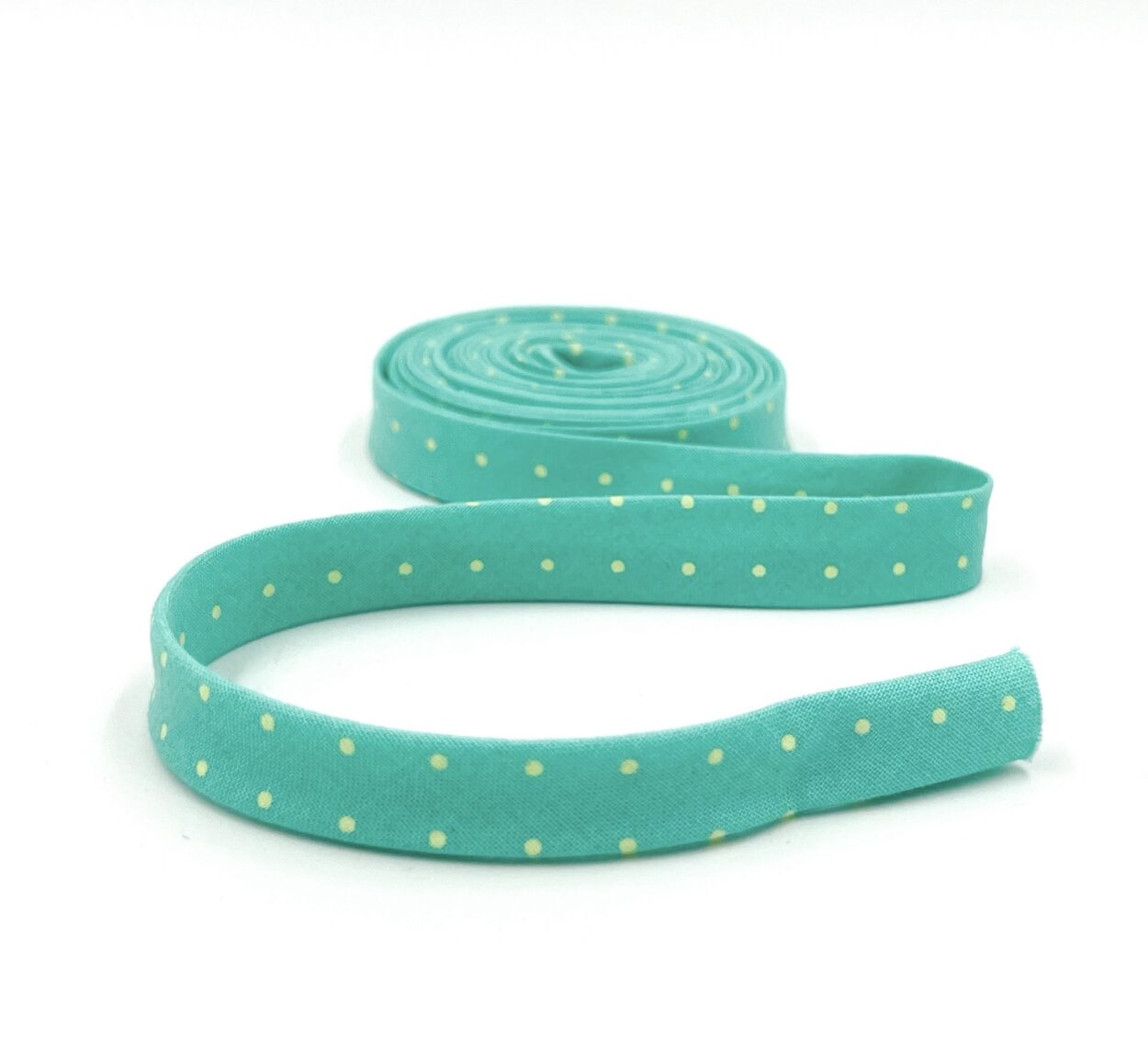 Double Fold Bias Tape 1/2” Tiny Dots Peacock Green Tula Pink Binding Double Fold Bias Tape 1/2” Tiny Dots Peacock Green Tula Pink Binding