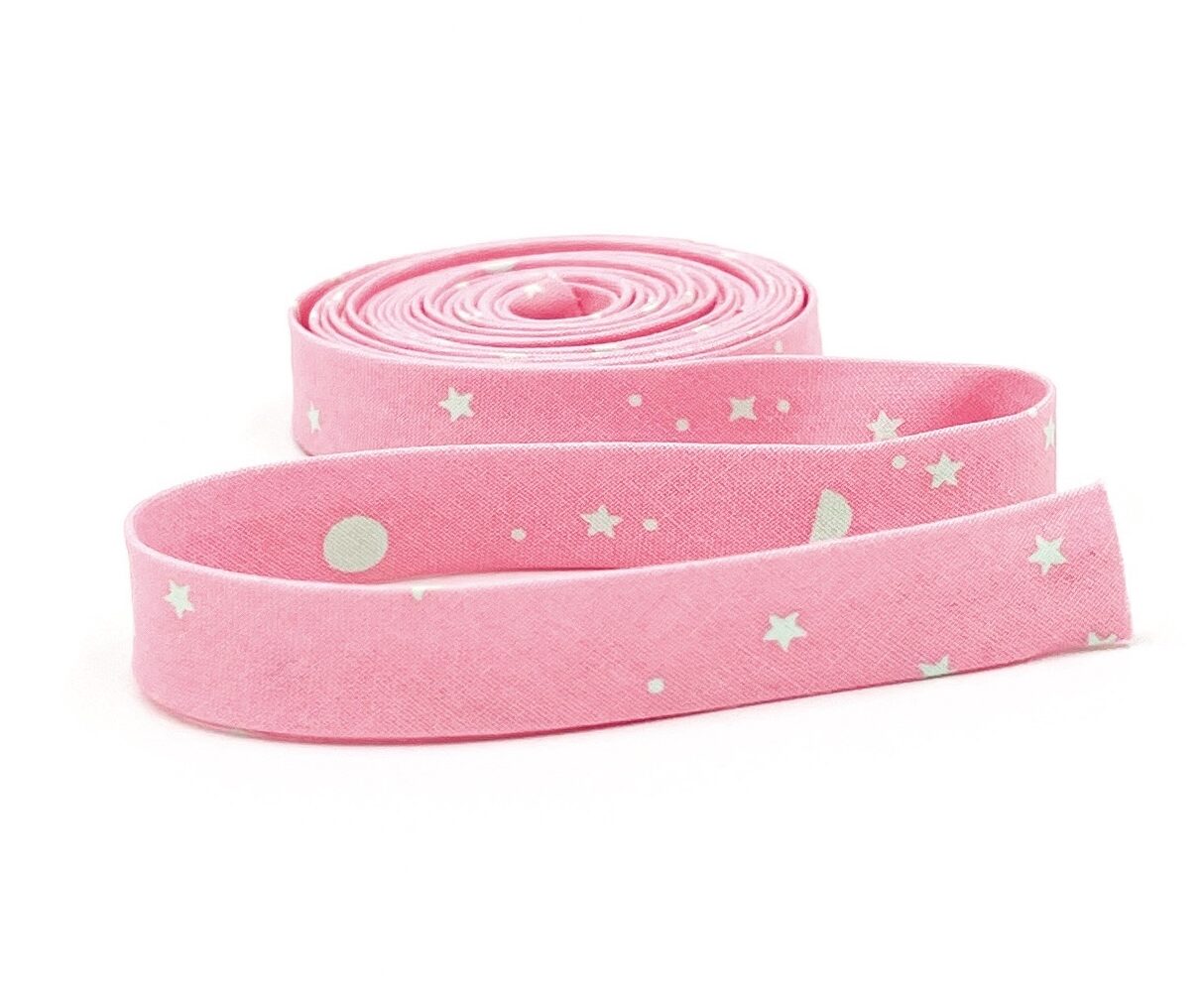 Double Fold Bias Tape 1/2” Space Sprinkles Piglet Pink/ Pistachio Green Tula Pink Binding Double Fold Bias Tape 1/2” Space Sprinkles Piglet Pink/ Pistachio Green Tula Pink Binding