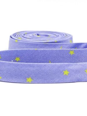 Double Fold Bias Tape 1/2” Space Sprinkles Dream Purple/Citron Tula Pink Binding Double Fold Bias Tape 1/2” Space Sprinkles Dream Purple/Citron Tula Pink Binding
