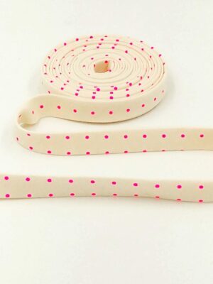 Double Fold Bias Tape 1/2” Tiny Dots Cosmic Cream Tula Pink Binding Double Fold Bias Tape 1/2” Tiny Dots Cosmic Cream Tula Pink Binding