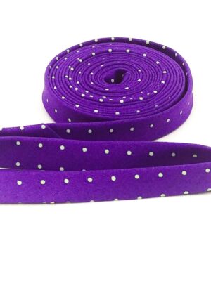 Double Fold Bias Tape 1/2” Tiny Dots Opal Purple Tula Pink Binding Double Fold Bias Tape 1/2” Tiny Dots Opal Purple Tula Pink Binding