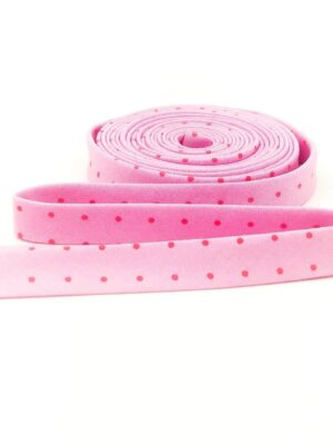 Double Fold Bias Tape 1/2” Tiny Dots Candy Pink Tula Pink Binding Double Fold Bias Tape 1/2” Tiny Dots Candy Pink Tula Pink Binding