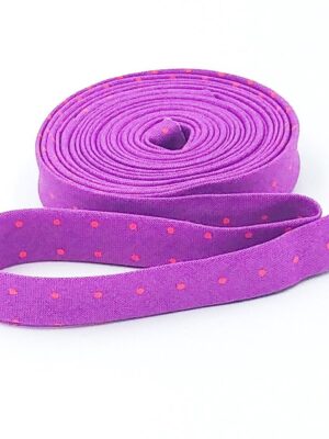 Double Fold Bias Tape 1/2” Tiny Dots Thistle Purple Tula Pink Binding Double Fold Bias Tape 1/2” Tiny Dots Thistle Purple Tula Pink Binding