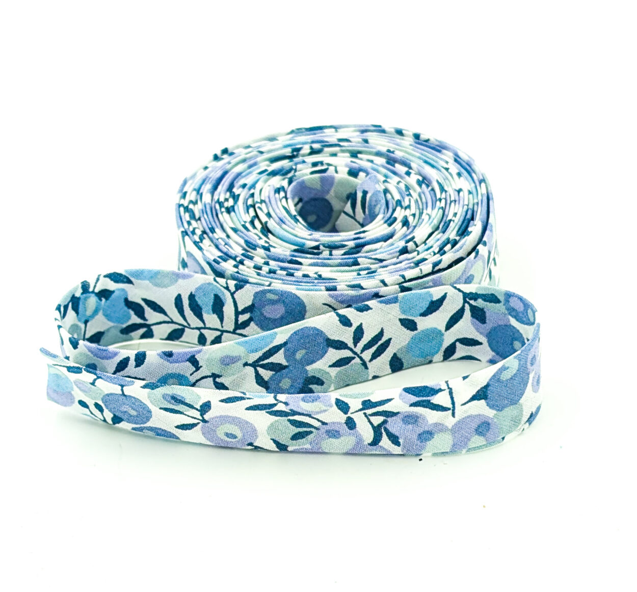 Double Fold Bias Tape 1/2” Liberty of London Tana Lawn Wiltshire Blossom Blues Double Fold Bias Tape 1/2” Liberty of London Tana Lawn Wiltshire Blossom Blues
