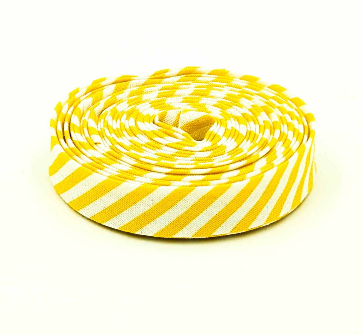 Double Fold 1/2″ Bias Tape Yellow & White Stripe Binding Double Fold 1/2″ Bias Tape Yellow & White Stripe Binding