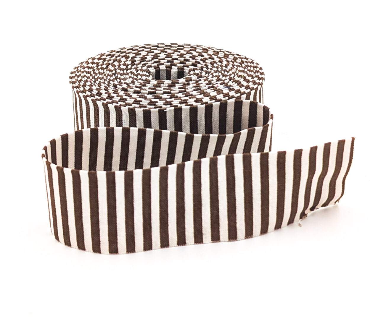 Quilt Binding Teddy Bear Brown & Ivory Stripe 1 1/4″ Single Fold