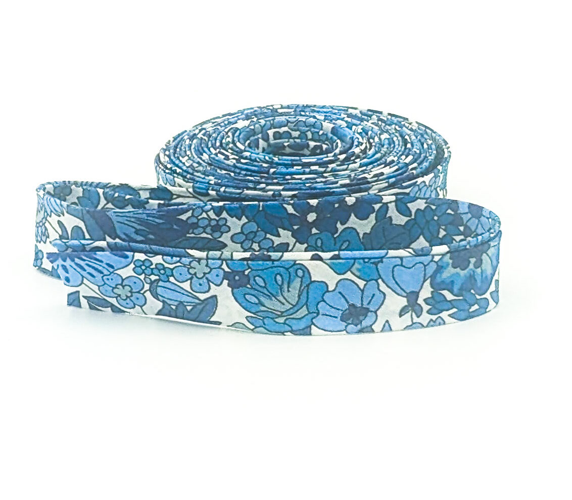 Liberty of London 1/2″ Double Fold Bias Tape Margaret Annie Blue Liberty of London 1/2″ Double Fold Bias Tape Margaret Annie Blue