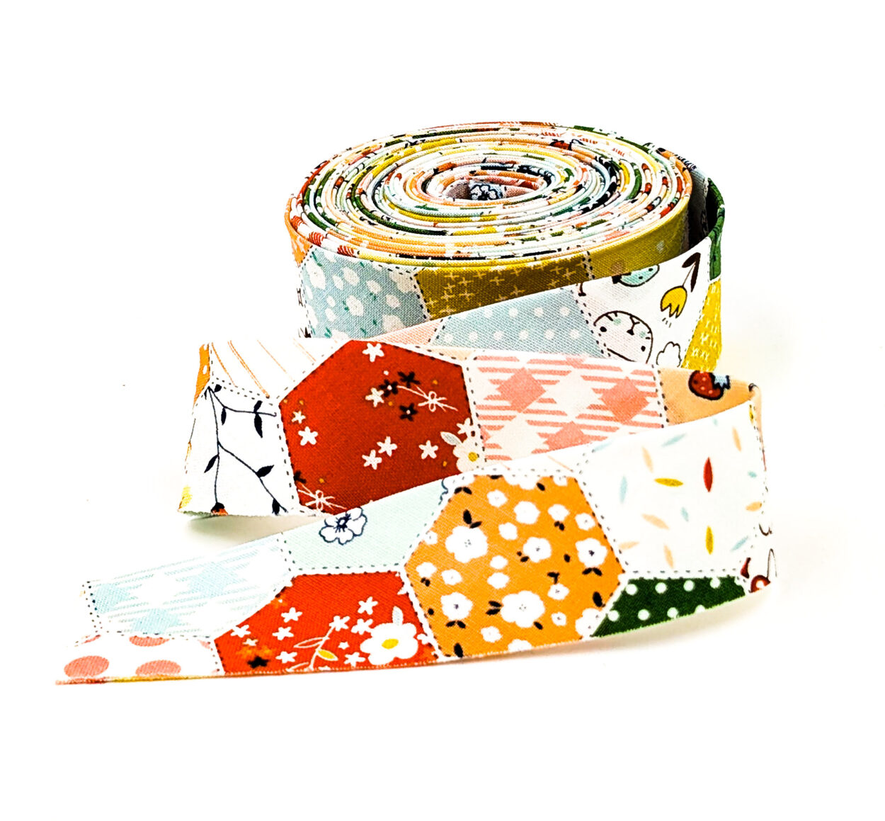 Bias Quilt Binding Hexy Multi 1 1/4″ Single Fold