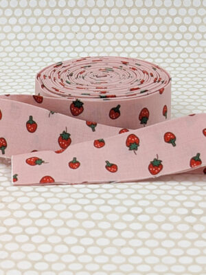 Quilt Binding Strawberries Blush Pink 1 1/4″ Single Fold Quilt Binding Strawberries Blush Pink 1 1/4″ Single Fold